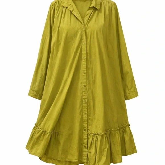 Anthropologie Mustard Long Sleeve Dress - Picture 3 of 5
